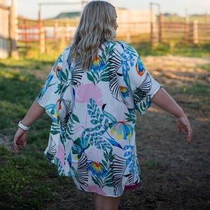 Bright colored kimono.